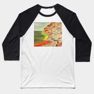 A coastal view of Positano Baseball T-Shirt